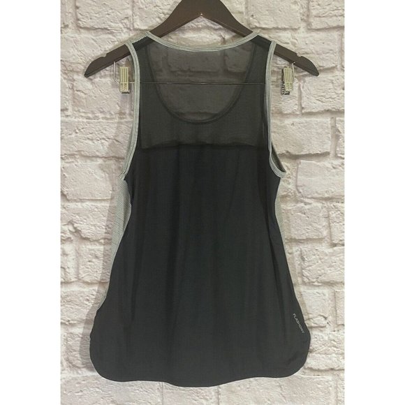 The North Face Flashdry Tank Top Womens Small Gray Stripe Black Back 9315 - Picture 2 of 8